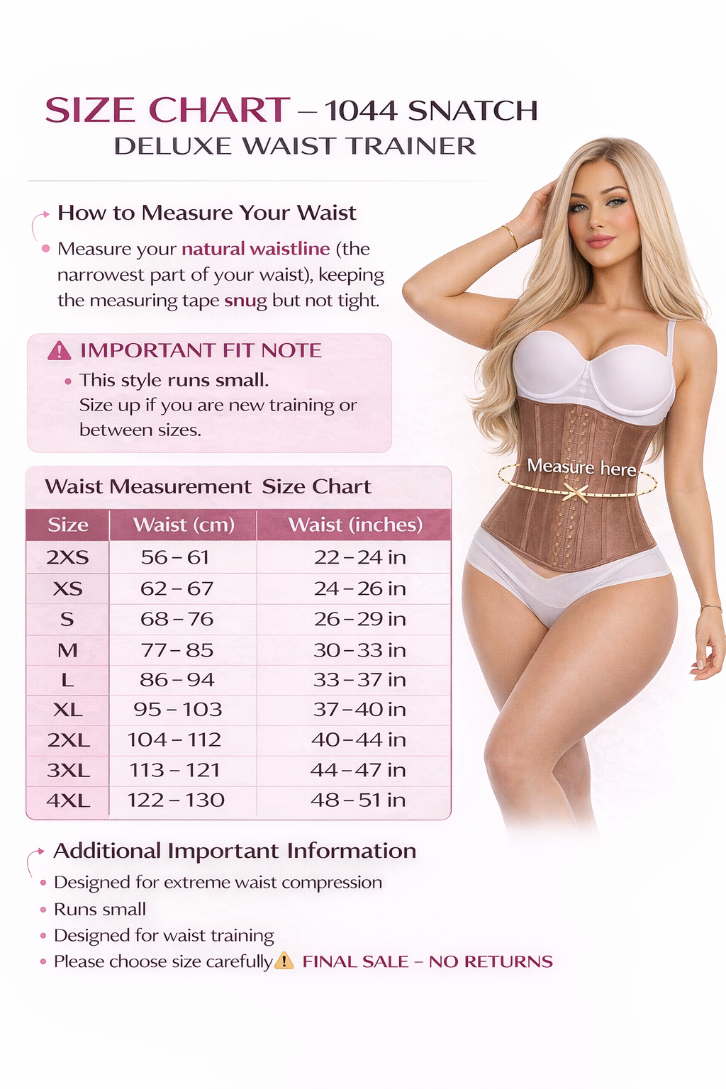 1044 Deluxe Colombian Waist Trainer Corset – High Compression Cinturilla
