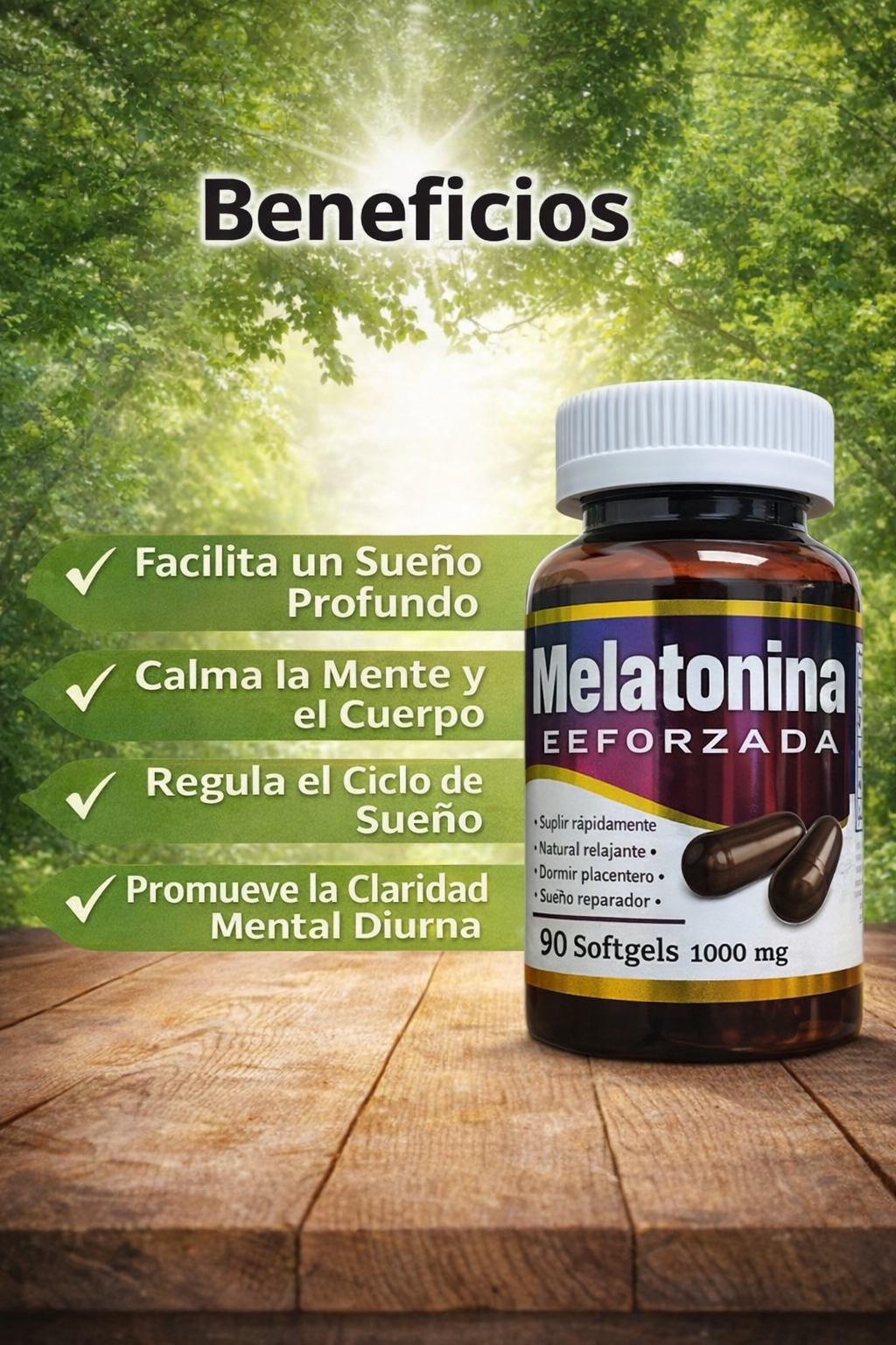 Melatonina Reforzada – Sleep Support Formula (1000 mg)