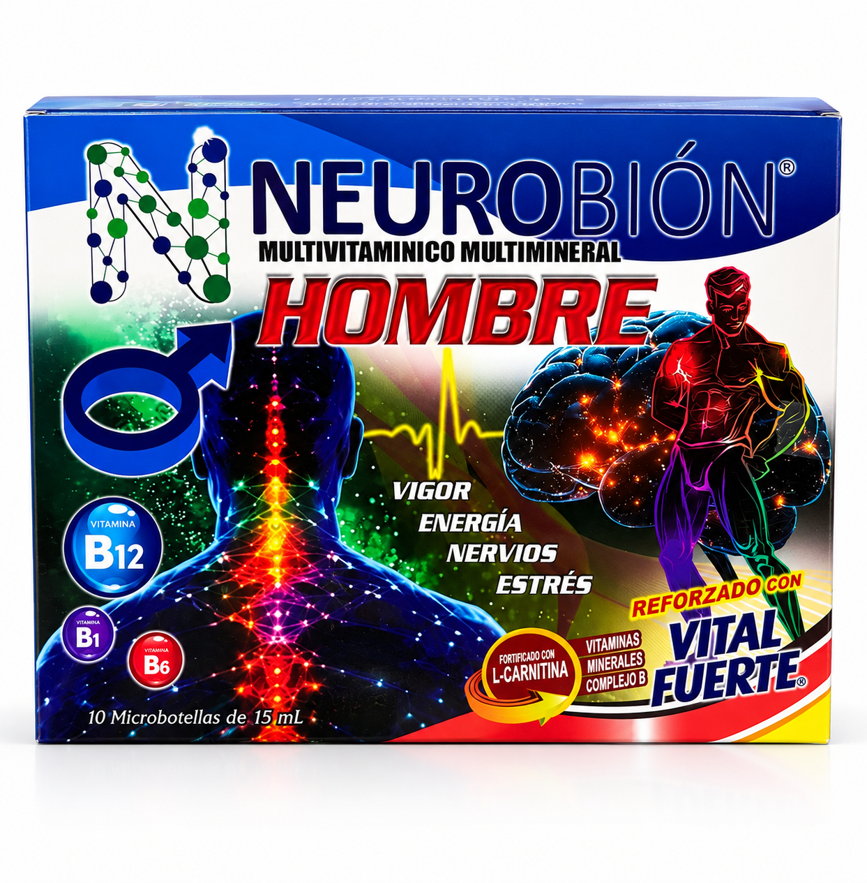 Neurobión Hombre Multivitamínico Multimineral | 10 Microbotellas de 15 mL