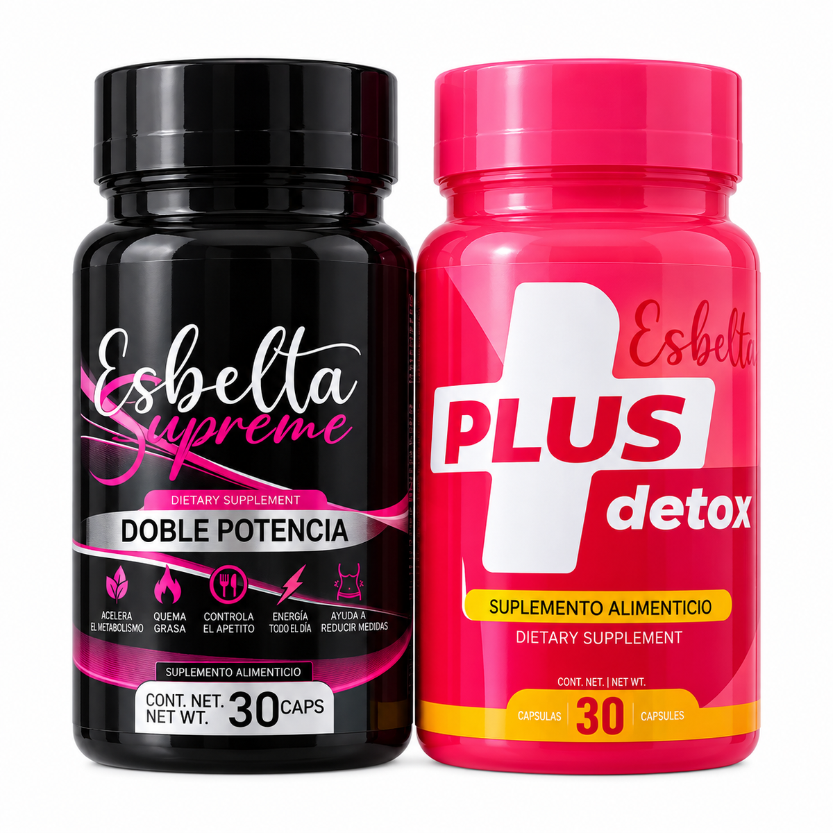 Esbelta Supreme + Esbelta Plus Detox – Kit 2 Frascos | 60 Cápsulas