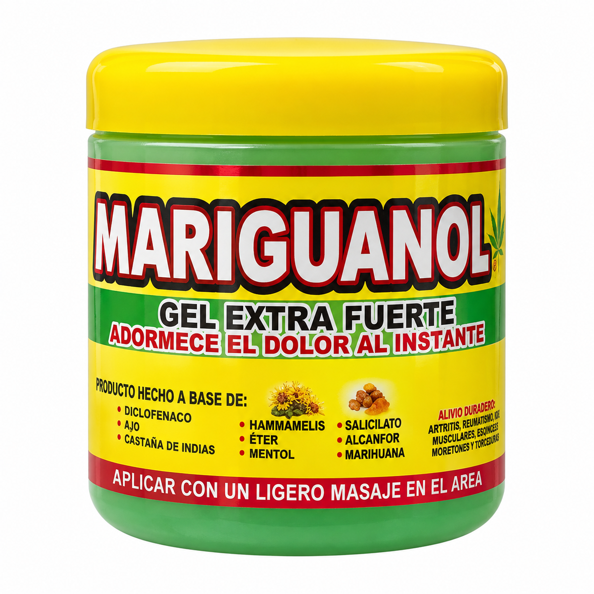 Mariguanol Gel Extra Fuerte – Gel Tópico con Diclofenaco, Mentol y Alcanfor