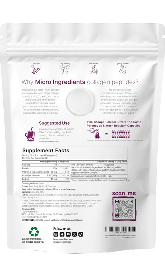 Multi Collagen Peptides Powder - Hydrolyzed Protein Peptides ( image 1