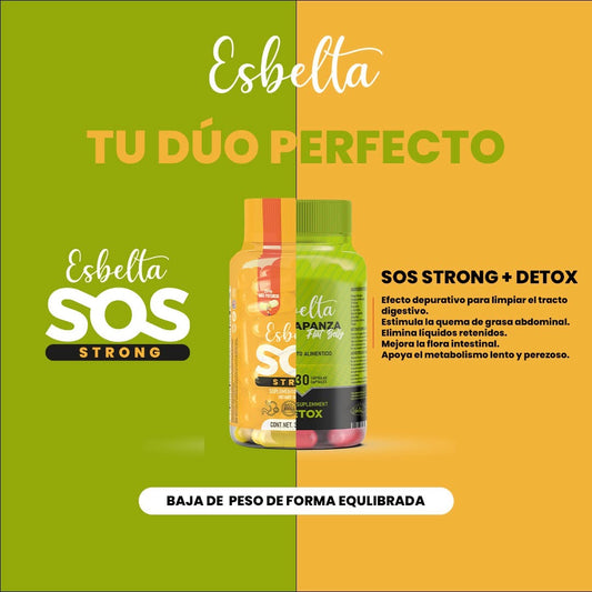 Esbelta SOS Strong + Chupapanza Flat Belly – Quema Grasa y Detox Intestinal image 0