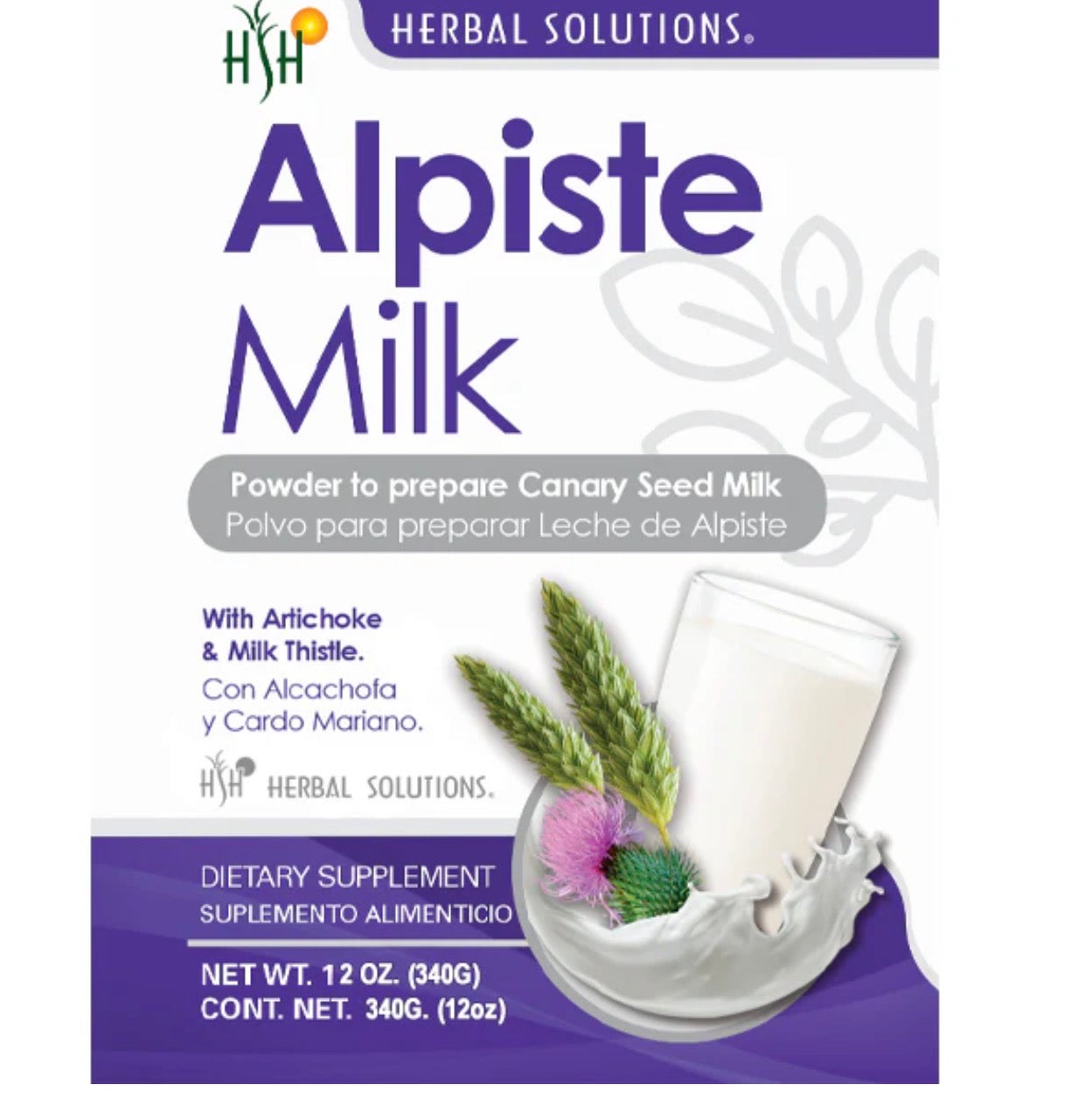 Leche de Alpiste con Cardo Mariano y Alcachofa | Canary Seed Milk Powder Wellness Support | 12 oz