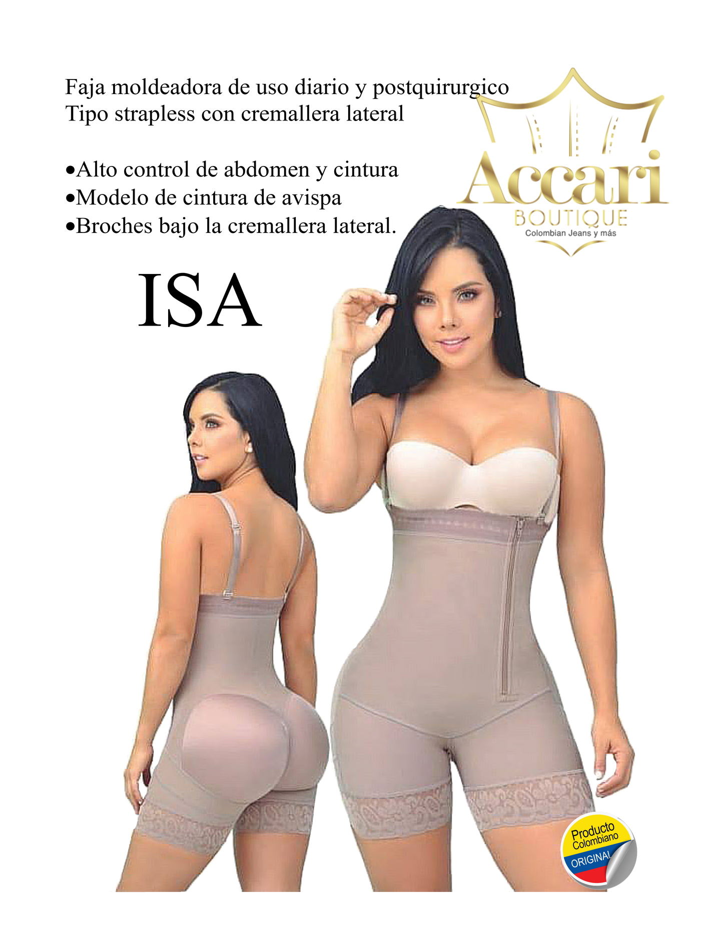 Isa Faja Strapless Cierre De Lado image 0