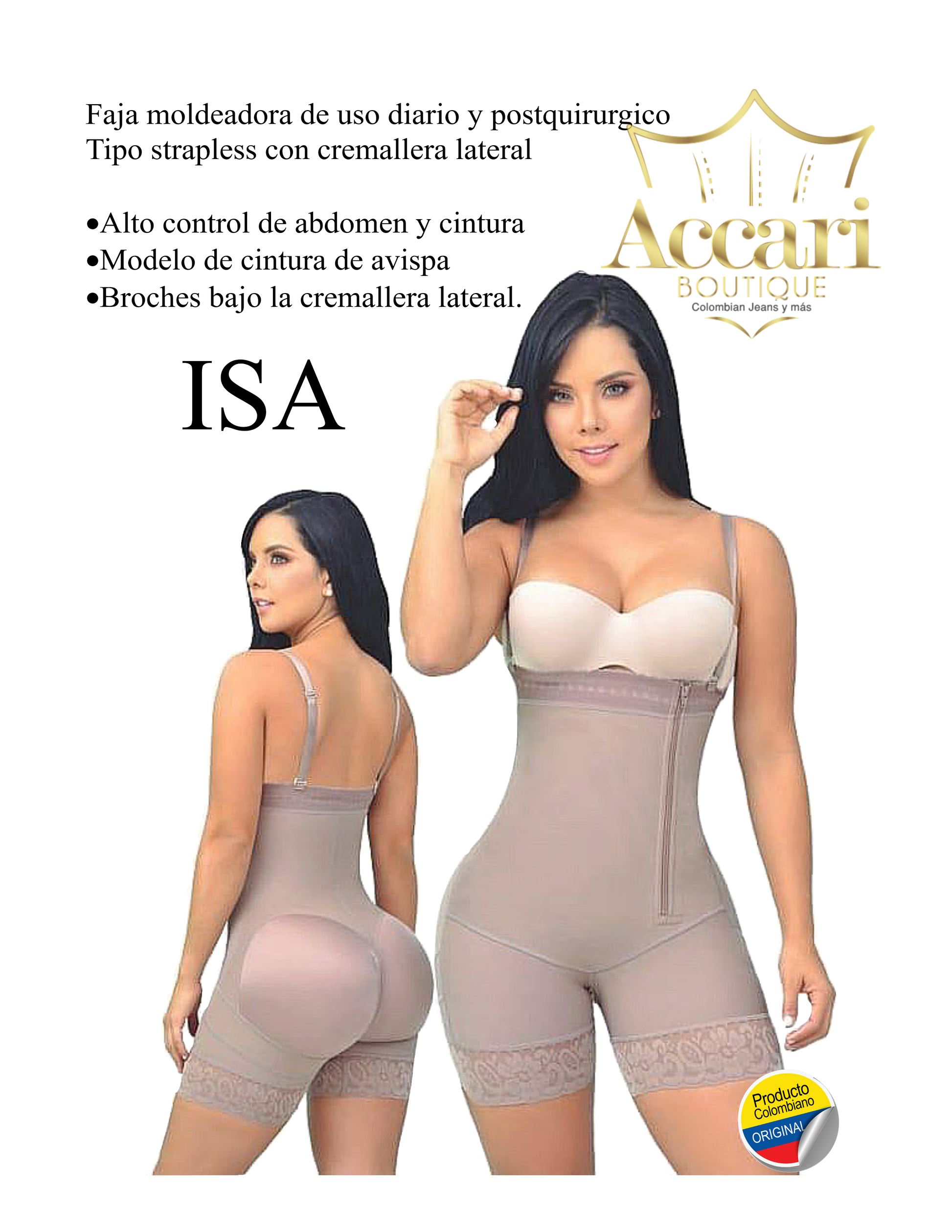 Isa Faja Strapless Cierre De Lado image 0