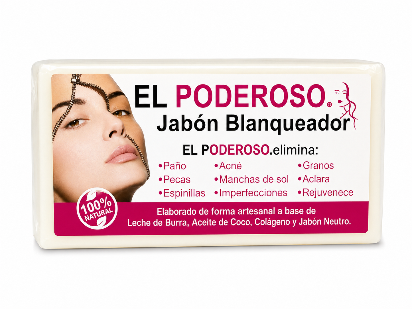 El Poderoso Jabón Blanqueador Artesanal con Leche de Burra, Aceite de Coco y Colágeno | 100% Natural