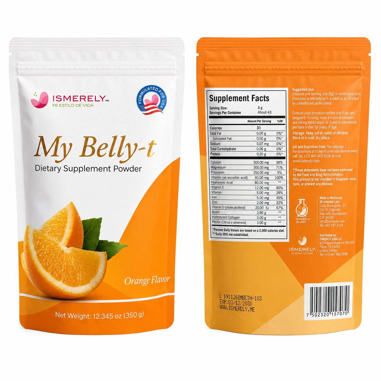 My Belly-t Collagen Powder with Biotin | Orange 350 g