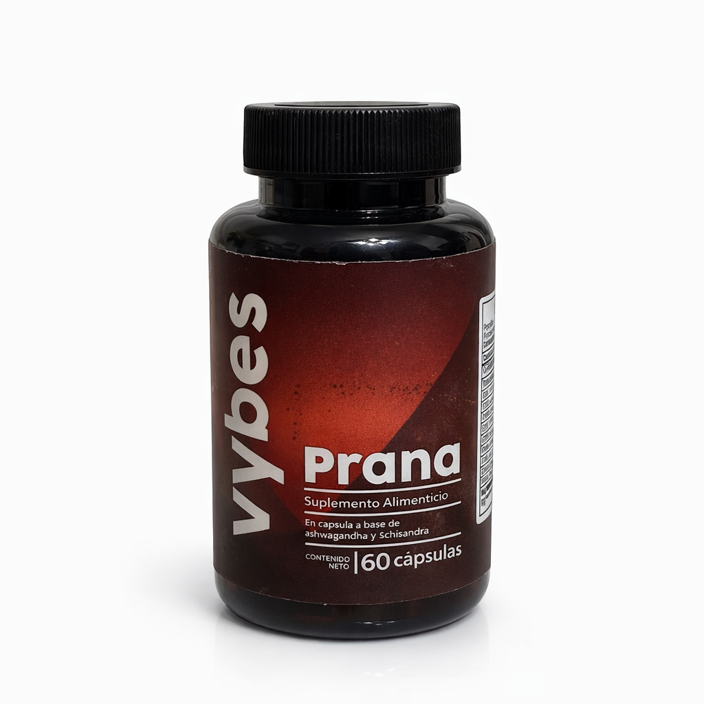 Vybes Prana | Suplemento Natural con Ashwagandha, Minerales y Vitaminas B para Energía, Estrés y Bienestar Diario