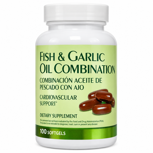 Fish & Garlic Oil Natura-Genics 100 Softgels | Omega-3 EPA DH