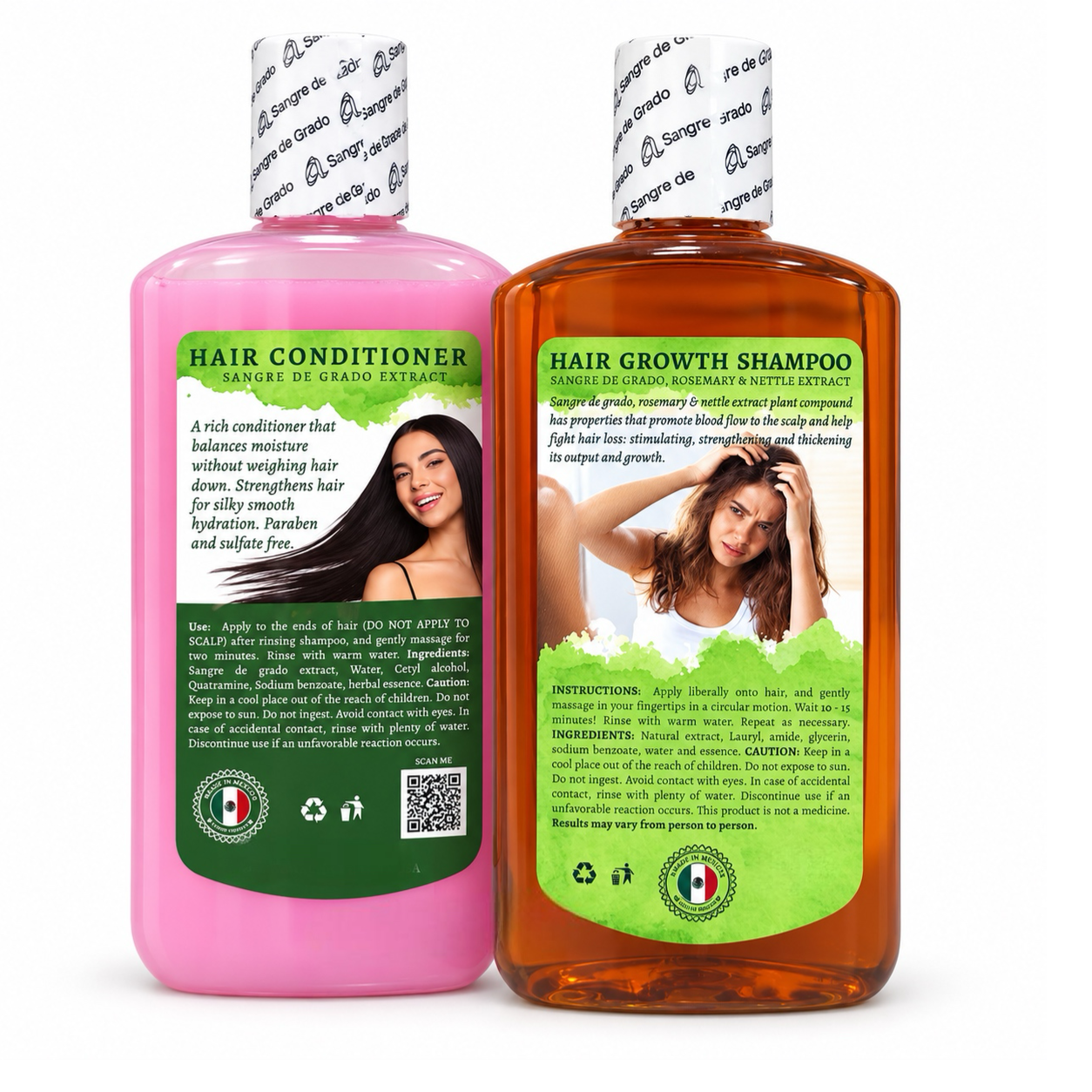 Dúo Capilar Sangre de Grado – Shampoo de Crecimiento + Acondicionador 500 mL